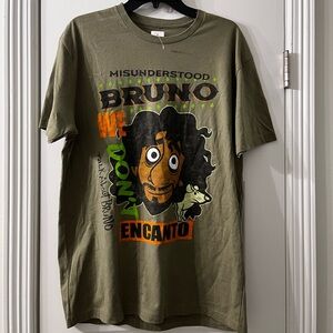 Disney Encanto Bruno Men's Shirt Beige Green Large L NEW